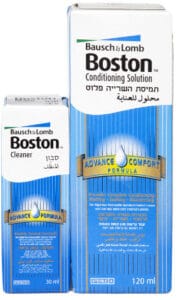 סבון ותמיסת השרייה Boston לטיפול בעדשות מגע קשות